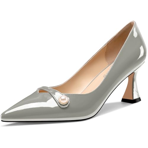 NobleOnly Damen Mittlerem Absatz Heel Spitze Zehenkappe Slip-on Perlen Dress Pumps Glitzer Lässig Schuhe 6 cm Heels Grau 40 EU NobleOnly Damen Mittlerem Absatz Heel Spitze Zehenkappe Slip-on Perlen Dress Pumps Glitzer Lässig Schuhe 6 cm Heels Grau 40 EU von NobleOnly