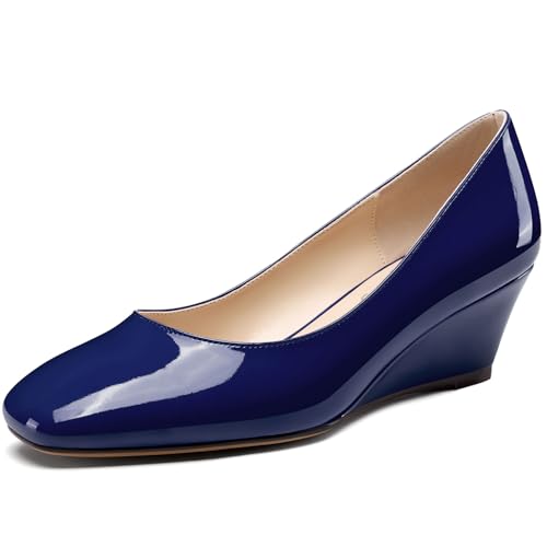 NobleOnly Damen Mittlerem Keilabsatz Absatz Heel Eckige Zehenkappe Slip-on Pumps Lässig Büroschuhe Dress Klassisch Schuhe 5 cm Heels Marineblau 44 EU NobleOnly Damen Mittlerem Keilabsatz Absatz Heel Eckige Zehenkappe Slip-on Pumps Lässig Büroschuhe Dress Klassisch Schuhe 5 cm Heels Marineblau 44 EU von NobleOnly