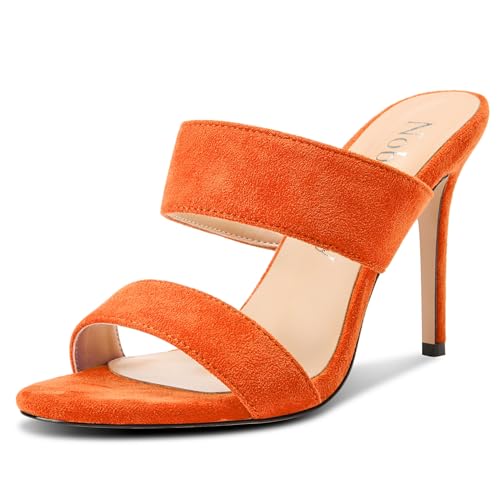 NobleOnly Damen Runde Open Zehenkappe Stiletto Hoher High Absatz Heel Sandalen Lässig Dress Slip-on Pantoletten Schuhe 10 CM Heels Orange 39 EU NobleOnly Damen Runde Open Zehenkappe Stiletto Hoher High Absatz Heel Sandalen Lässig Dress Slip-on Pantoletten Schuhe 10 CM Heels Orange 39 EU von NobleOnly
