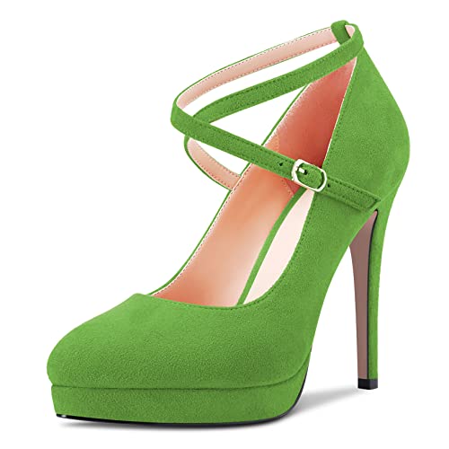 NobleOnly Damen Stiletto Hoher High Absatz Heel Plateau Plattform Geschlossene Zehenkappe Pumps Kreuzriemen Slip-on Hochzeit Party Dress Schuhe Smaragd Grün Wildleder 38 EU NobleOnly Damen Stiletto Hoher High Absatz Heel Plateau Plattform Geschlossene Zehenkappe Pumps Kreuzriemen Slip-on Hochzeit Party Dress Schuhe Smaragd Grün Wildleder 38 EU von NobleOnly