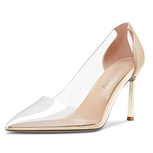 NobleOnly Damen Stiletto Hoher High Absatz Heel Spitze Geschlossene Zehenkappe Slip-on Pumps Klassisch Party Büroschuhe Schuhe 8.5 cm Heels Beige Transparent 38 EU NobleOnly Damen Stiletto Hoher High Absatz Heel Spitze Geschlossene Zehenkappe Slip-on Pumps Klassisch Party Büroschuhe Schuhe 8.5 cm Heels Beige Transparent 38 EU von NobleOnly