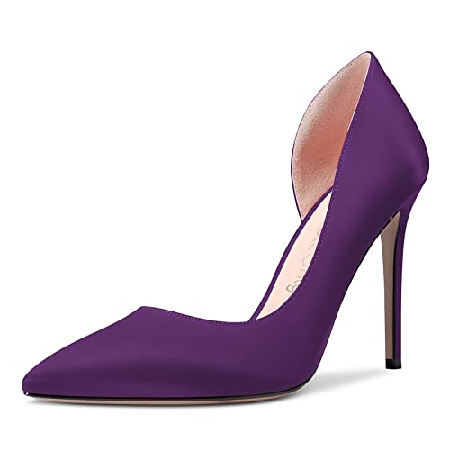 NobleOnly Damen Stiletto Hoher High Absatz Heel Spitze Zehenkappe Pumps Slip-on Hochzeit Büroschuhe Klassisch 10 cm Heels Schuhe Violett A 39 EU NobleOnly Damen Stiletto Hoher High Absatz Heel Spitze Zehenkappe Pumps Slip-on Hochzeit Büroschuhe Klassisch 10 cm Heels Schuhe Violett A 39 EU von NobleOnly