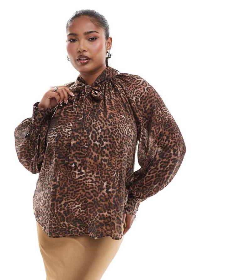 Nobody's Child Plus - Goldie - Bluse mit Leopardenprint-Bunt von Nobody's Child Plus