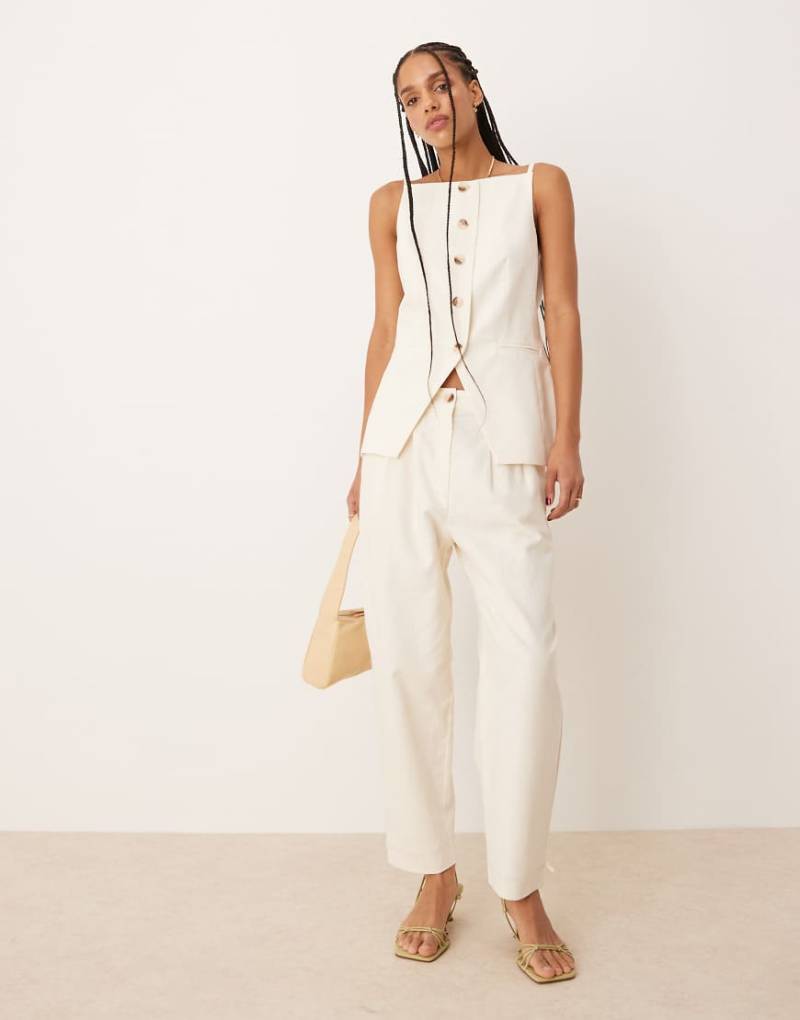 Nobody's Child - Liam - Elegante Barrel-Leg-Hose in Creme, Kombiteil-Neutral von Nobody's Child