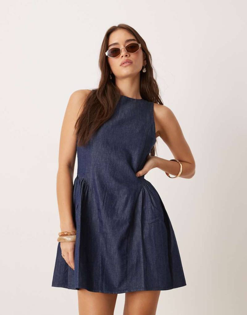 Nobody's Child - Penelope - Strukturiertes Minikleid in Indigoblau von Nobody's Child