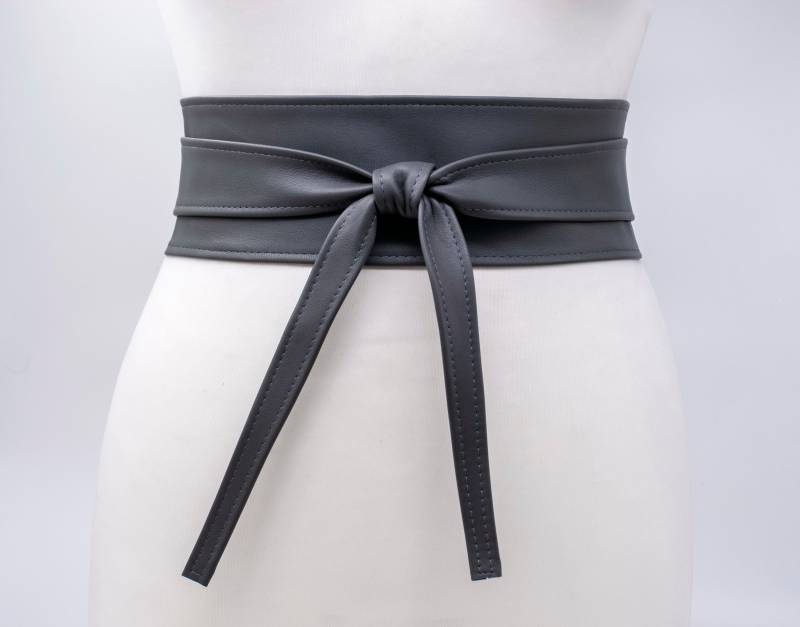 Frauen Gürtel Obi Grau 3 "' Echtes Ledergürtel von NobodyReallyKnows