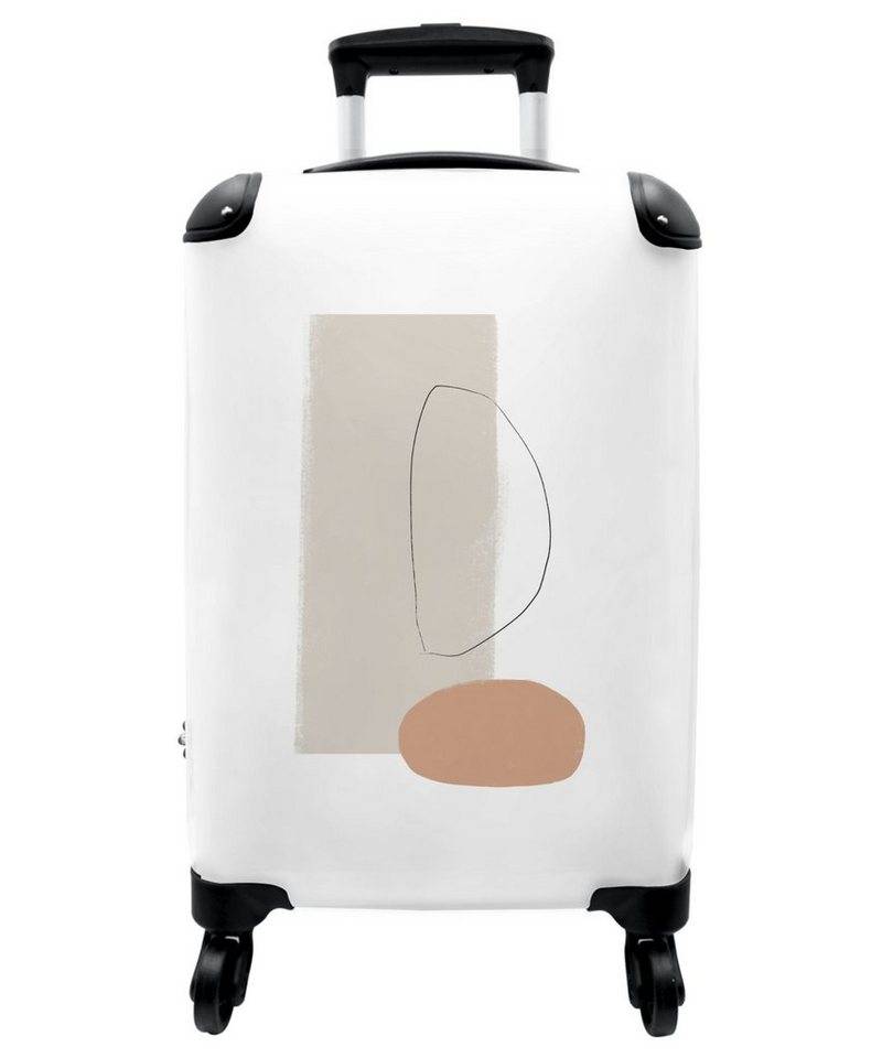 NoBoringSuitcases.com© Hartschalen-Trolley Formen - Pastell - Design - Abstrakt - Linien 55x35x20cm, 4 Rollen, Reisetasche mit Rollen, Koffer Handgepäck Flugzeug von Noboringsuitcases.Com