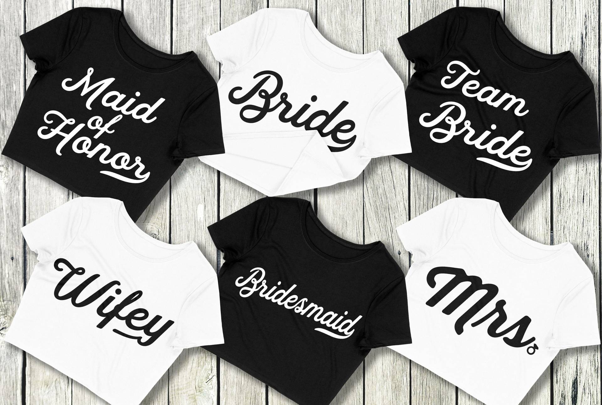 Braut & Brautjungfer Cropped T-Shirts Für Junggesellinnenabschied, Trauzeugin, Brautjungfern Shirts Crop Tops, Frau Top Braut Shirt von NobullWomanApparel