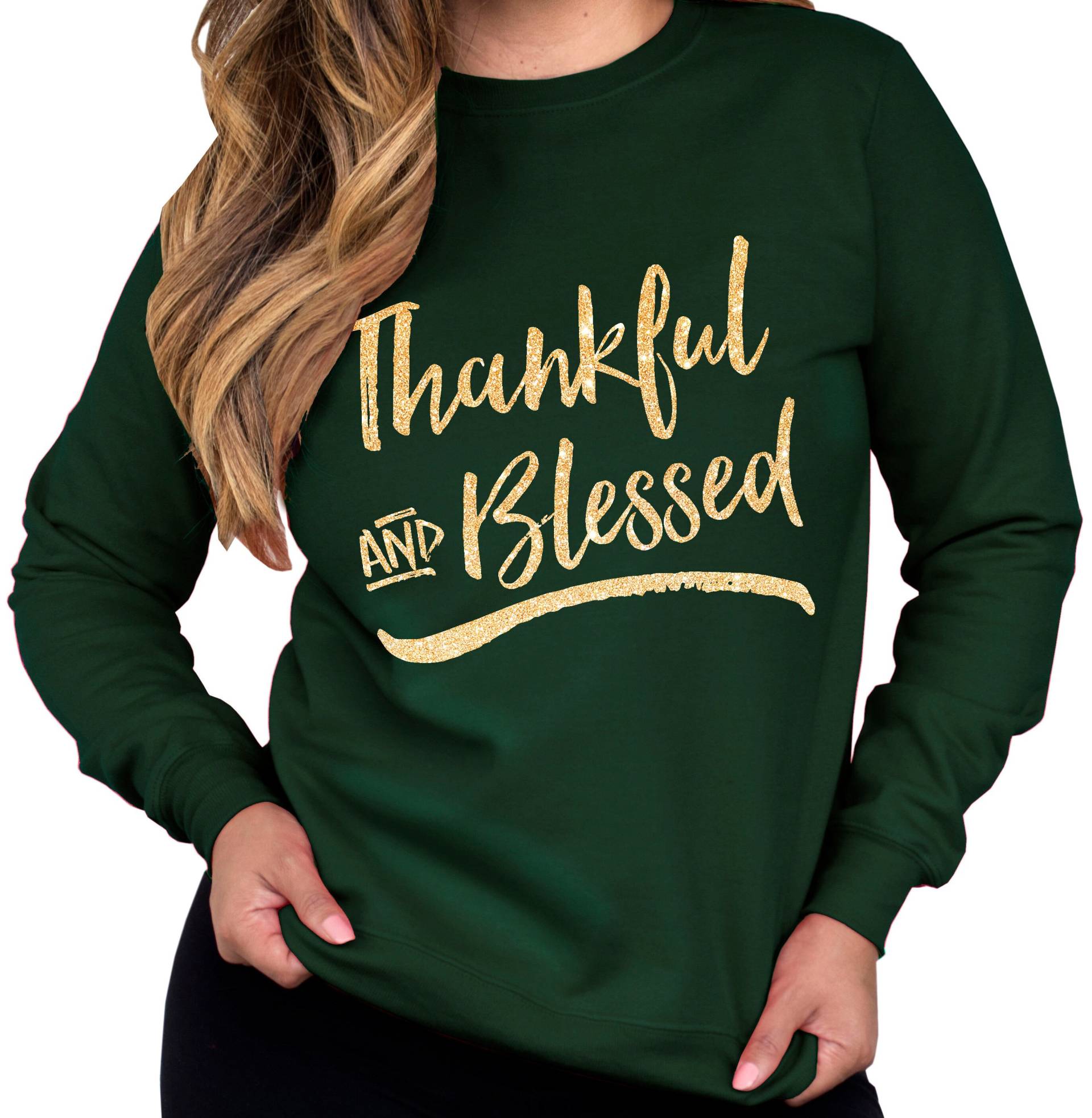 Dankbar & Gesegneter Thanksgiving Pullover Für Frauen, Damen Herbst Pullover, Dankbares Und Gesegnetes Shirt, Dankbare Shirts, Dankbar Gesegnet von NobullWomanApparel