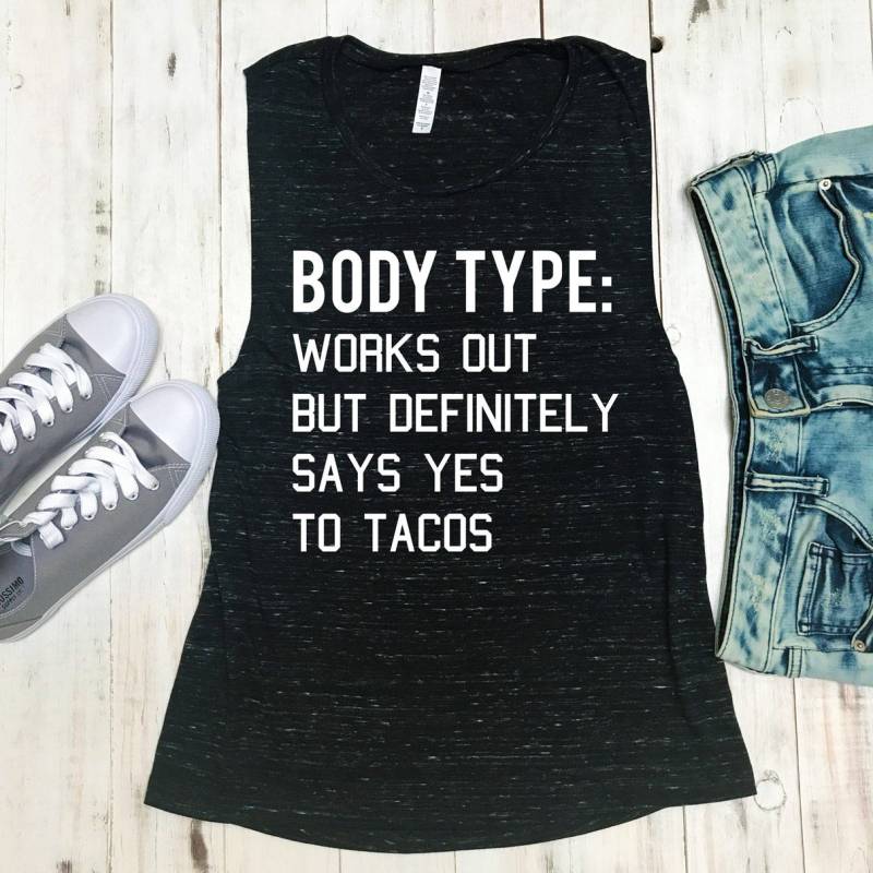 Körper-Typ Liebt Tacos Workout Tank-Top Marmor, Frauen-Muskel-Training-Tank-Top, Shirts, Tank-Workout Gym Tank, Trainingskleidung, Fitnessraum von NobullWomanApparel