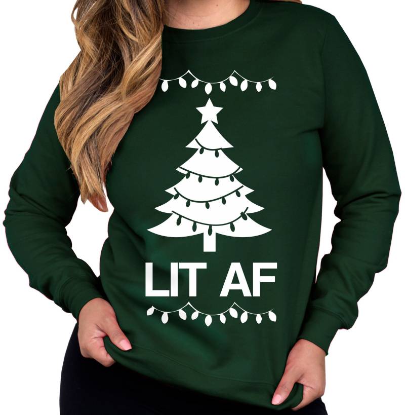 Lit Af Weihnachtspullover Pick Color, Ugly Christmas Sweater, Damen Weihnachtspullover, Lässiges Lustiges X-Mas von NobullWomanApparel