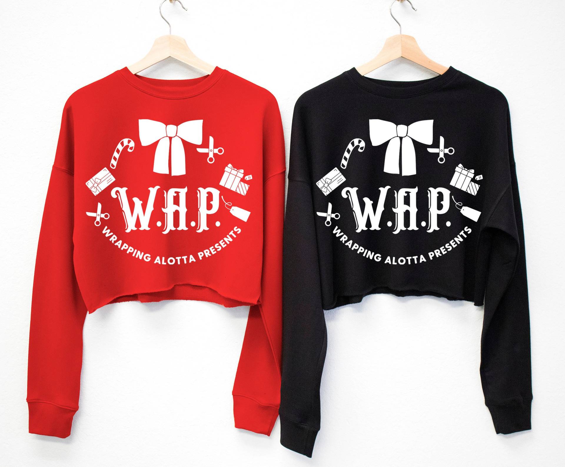 Wrapping Alotta Geschenke Ugly Christmas Pullover Für Frauen Wap, Lustige Weihnachten Wap Shirt, Hässliche Crop von NobullWomanApparel