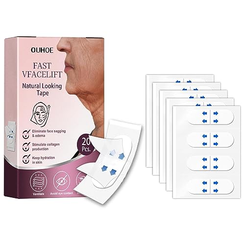 Facelift-Aufkleber - Selbstklebendes Facelift-Tape, unsichtbare Instant-Lifter-Bänder - 20 Stück mit hoher Elastizität für Make-up, schlaffe Gesichtshaut, Models, Fotografie, besondere Nocapam von Nocapam