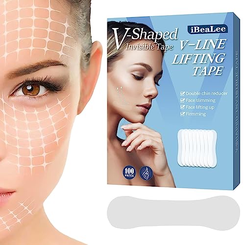 Facelift-Tape - 100 Stück geheime Make-up-Aufkleber | Atmungsaktiver, ultradünner, unsichtbarer, hochelastischer, V-förmiger Sofort-Facelift-Aufkleber zur Reduzierung des Doppelkinns Nocapam von Nocapam