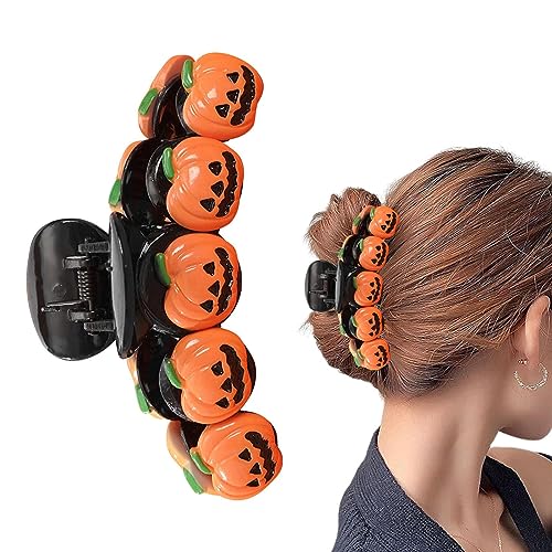 Krallenklammern für dickes Haar Halloween - Kürbis/Teufelsauge No Slip Pferdeschwanz Haarnadel Haarspangen für Mädchen - Haarklemme, Halloween-Haar-Accessoires, Kopfbedeckung, Krabben-Clip für Nocapam von Nocapam