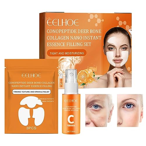 Peptid-Hirschknochenessenz, Conopeptide Hirschknochen-Stirnlift- und Gesichtsfüllpflaster-Set, Face Firming Essence Filling Patch Set zur Revitalisierung von Gesichtslinien Nocapam von Nocapam