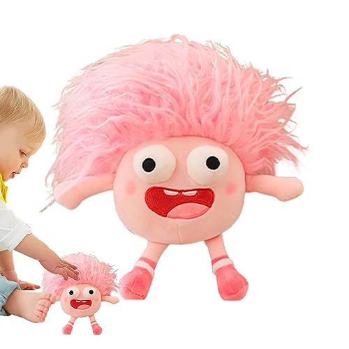 Plüschpuppe, Make-up-Puppenkopf für Mädchen, Lustige Pop Eye gefüllte Anime-Plüschpuppe mit langen Haaren, Mädchen-Make-up-Baumwollpuppenspielzeug für Heimwerker, Kinder, Geburtstagsgeschenke Nocapam von Nocapam