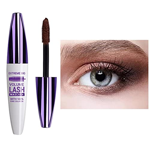 Verlängernde Mascara - Wasserfeste, wischfeste 5D-Seidenfaser-Doppelbürsten-Mascara,Langlebige Wimpernverlängerungs-Mascara für luxuriös längere, dichtere und voluminöse Wimpern Nocapam von Nocapam