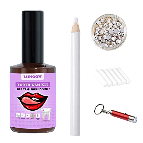 Zahn-Edelsteine | DIY Zähne Edelsteine Kit Mit Kleber Und Licht – Zähne Diamant Schmuck Dekoration Glitzernde Zahn Edelstein Kit Für Zahndekoration | Zahn-Edelstein-Set Für Frauen von Nocapam