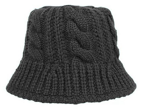 NociHah Damen Hut Winter Weiche Strickgarn Flauschige Fischerhut Breite Krempe Fellmütze Winter Warme Mütze für Mädchen von NociHah