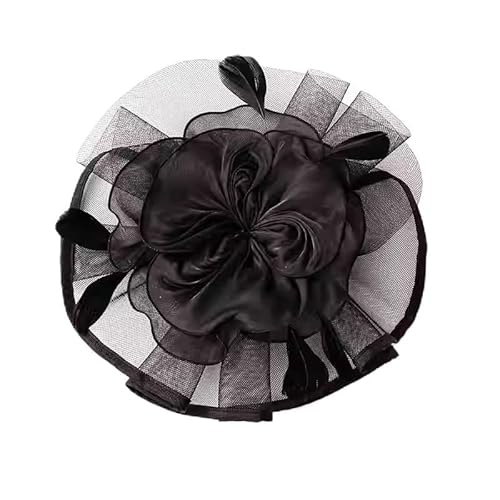 Organza Hut Mesh Damen Fascinator Hut mit Haarnadel Banketthut Elegant Haarschmuck 20er 50er Jahre Partyhut Vintage Royal Pillbox Hut für Hochzeit Party Cocktail Karneval von NociHah