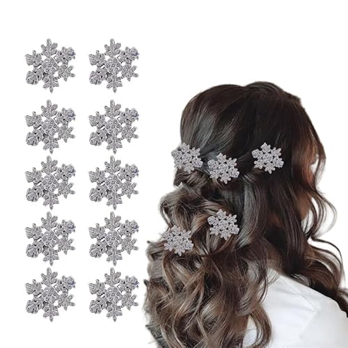 8 Stück Kleine Haarspangen Schneeflocke für Frauen Damen Mädchen,süße Mini-Haarspangen,Haarspangen für Foto, Alltag, Party, Hochzeit (A8) von Nocyclonic