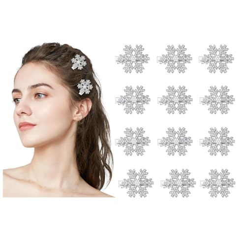 8 Stück Kleine Haarspangen Schneeflocke für Frauen Damen Mädchen,süße Mini-Haarspangen,Haarspangen für Foto, Alltag, Party, Hochzeit (D12) von Nocyclonic
