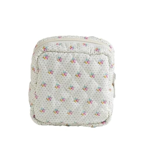 Cosmetic Bag Girls with Floral Pattern Pink Cosmetic Bag Cosmetic Bag Soft Cotton Material Multifunctional Cosmetic Bag Cute Beauty Bag, Cosmetic Bag (I) von Nocyclonic