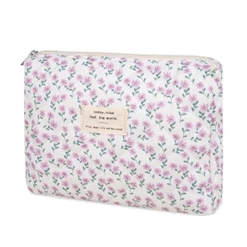Kosmetiktasche Kulturbeutel Make Up Tasche, schminktasche Kulturtasche Damen mit Blumenmuster, Tragbare Schminktasche Makeup Bag für Alltag und Reisen (05) von Nocyclonic