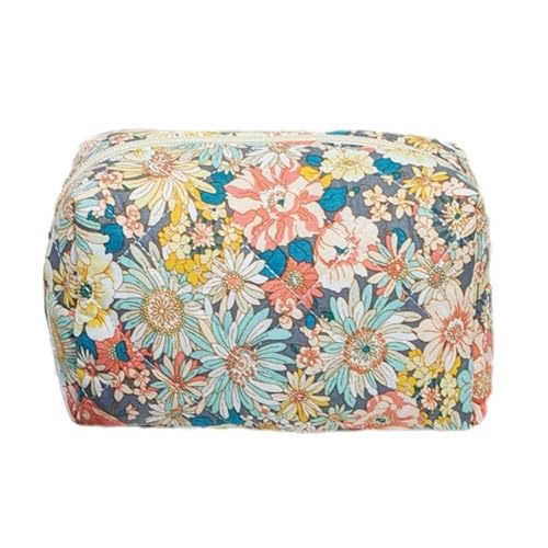Kosmetiktasche Kulturbeutel Make Up Tasche, schminktasche Kulturtasche Damen mit Blumenmuster, Tragbare Schminktasche Makeup Bag für Alltag und Reisen (24) von Nocyclonic