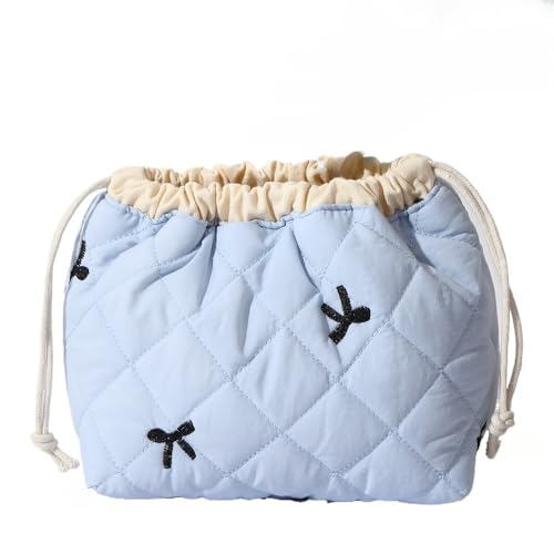 Kosmetiktasche Reise Blumen Muster Mit Kordelzug Schminktasche Hohe KapazitäT Make Up Tasche Aesthetic Tragbar Kosmetik Tasche Mit ReißVerschluss FüR Frauen MäDchen (E) von Nocyclonic