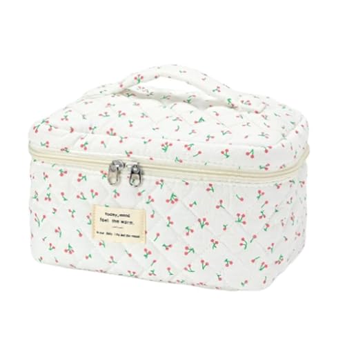 Kulturtasche Damen Make Up Tasche Kosmetiktasche Set Damen, Reise Make-up Tasche aus Baumwolle，Blume Muster schminktasche (D) von Nocyclonic