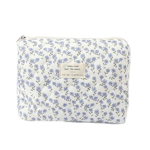 Kulturtasche Damen Makeup Bag schminktasche Kulturtasche Damen mit Blumenmuster, Kulturbeutel Make Up Tasche für Kosmetik Kosmetikartikel (01) von Nocyclonic