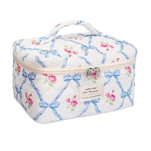 Kulturtasche Damen Makeup Bag schminktasche Kulturtasche Damen mit Blumenmuster, Kulturbeutel Make Up Tasche für Kosmetik Kosmetikartikel (F) von Nocyclonic