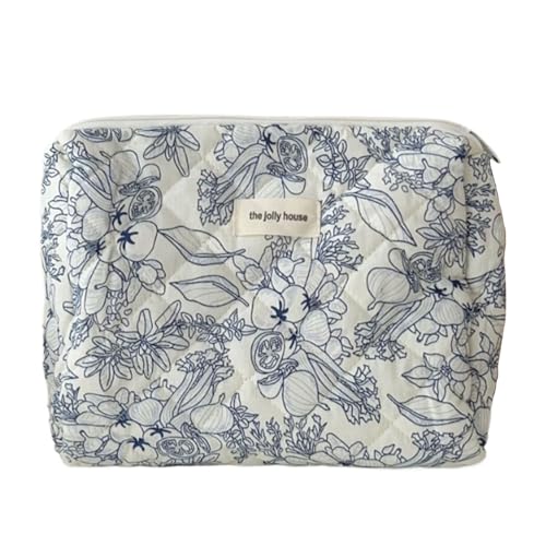 Kulturtasche Damen Makeup Bag schminktasche Kulturtasche Damen mit Blumenmuster, Kulturbeutel Make Up Tasche für Kosmetik Kosmetikartikel (V) von Nocyclonic