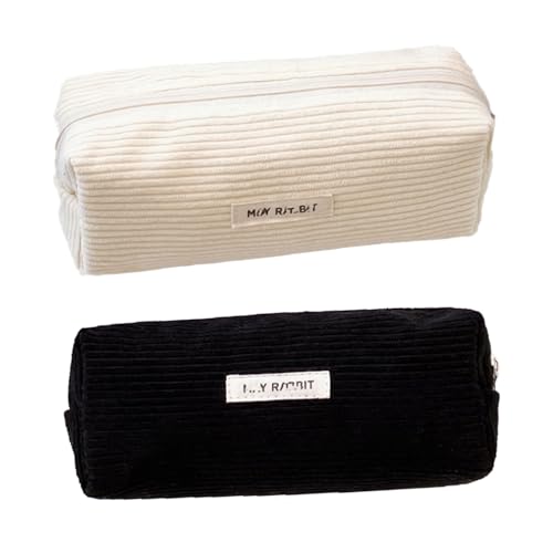 Nocyclonic 2 Schlamper Mäppchen,Mäppchen Cord Stoff,Federmäppchen Einfach,Kann Als Reise Oder Kosmetiktasche, GeldböRse,Brillenetui Und ZubehöRtasche Einfachen Unisex (Hellviolett) von Nocyclonic