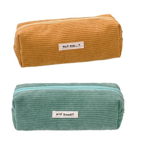 Nocyclonic 2 Schlamper Mäppchen,Mäppchen Cord Stoff,Federmäppchen Einfach,Kann Als Reise Oder Kosmetiktasche, GeldböRse,Brillenetui Und ZubehöRtasche Einfachen Unisex (Lila) von Nocyclonic