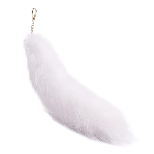 Nocyclonic 40cm Fell Schwanz fox tail Keychain Extra Groß Schlüsselring Tasche, Anhänger, Frauen, Schlüsselanhänger, Pompoms, Schlüsselanhänger (10) von Nocyclonic