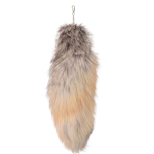 Nocyclonic 40cm Fell Schwanz fox tail Keychain Extra Groß Schlüsselring Tasche, Anhänger, Frauen, Schlüsselanhänger, Pompoms, Schlüsselanhänger (20) von Nocyclonic