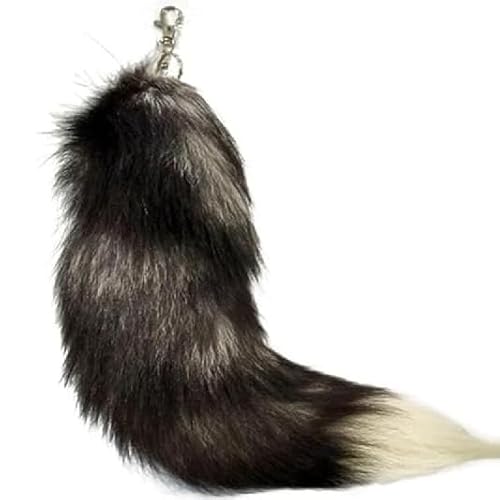 Nocyclonic 40cm Fell Schwanz fox tail Keychain Extra Groß Schlüsselring Tasche, Fuchss chwanz Anhänger etwa Zusätze Auto Schlüsselketten Anhänger Weich Flaumig Dicht Dekoration (P) von Nocyclonic