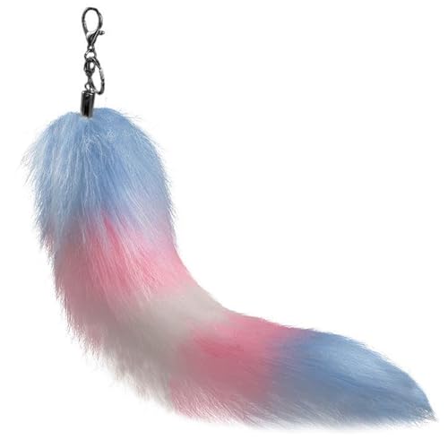 Nocyclonic Therian Tail aus Kunstfell, 43cm Furry Fake Fox Tails Keychain, Fuchsschwanz AnhäNger, Fell Schwanz Keychain, Tierschwanz Anhänger für Tasche Cosplay Zubehör Charme von Nocyclonic