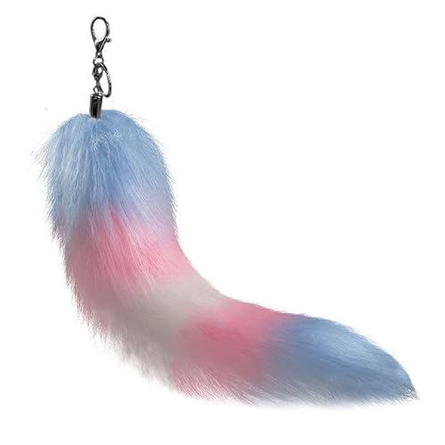 Nocyclonic Fox tail Fell Schwanz Keychain Extra Tierschwanz Anhänger etwa 40cmGroß Schlüsselring Tasche Zusätze Auto Schlüsselketten Anhänger Weich Flaumig Dicht Dekoration (C) von Nocyclonic