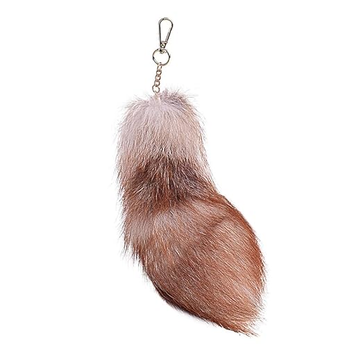 Nocyclonic Fuchsschwanz Anhänger thetherian schwanz 20CM Kunstfell Foxtail Prärie Fuchschwanz Antenne Extra Groß Schlüsselanhänger Tasche Zusätze Tasche Anhänger Auto Dekoration Weich (H) von Nocyclonic
