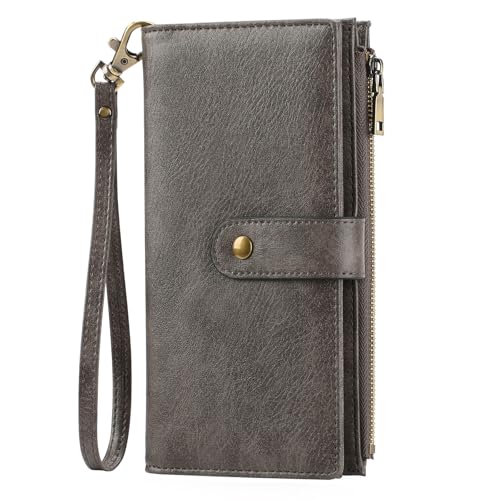 Nocyclonic Geldbeutel Damen Geldbörse Klein Gross Frauen Clutch Kleiner Damen mit RFID Blockierung Geldbeutel mit Handyfach (C) von Nocyclonic