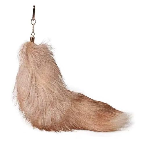 Nocyclonic Therian Tail, Fuchsschwanz Anhänger Kunstfell 40cm, Furry Fox Tail, Fell Schwanz Keychain, Tierschwanz Anhänger für Tasche Cosplay Zubehör Charme von Nocyclonic