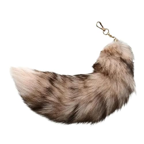 Nocyclonic Tierschwanz Anhänger etwa 43cm Fell Schwanz Keychain Extra Groß Schlüsselring fox tail Tasche Zusätze Auto Schlüsselketten Anhänger Weich Flaumig Dicht Dekoration (J) von Nocyclonic