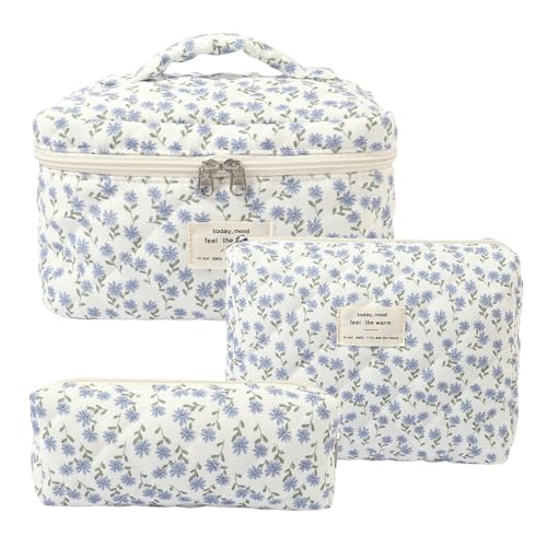 Women's Toiletry Bag with Floral Pattern, Cosmetic Bag, Large Capacity, Makeup Bag, Wash Bag for Children, Girls, Men (C) von Nocyclonic