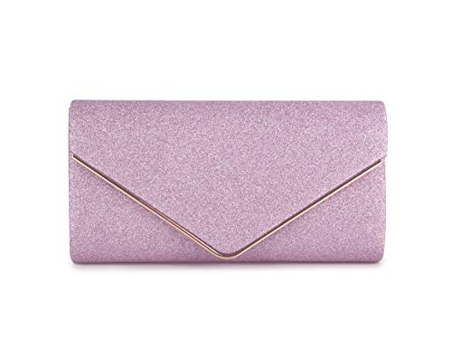 Nodykka Clutch, für Damen, Abendtaschen, glitzernde Schulterumschlag, Party, Cross-Body-Handtaschen, (lila, pink), Einheitsgröße von Nodykka