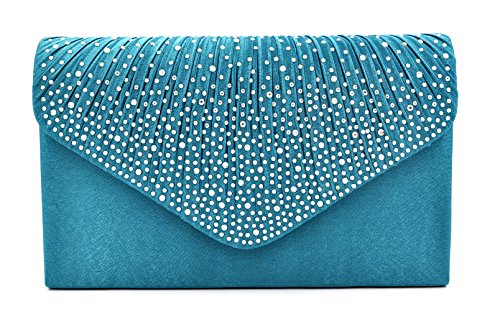 Nodykka börsen und Handtaschen Umschlag Abend Clutch Crossbody Taschen Klassische Hochzeit Party Schultertasche für Frauen, Blau (blaugrün), EinheitsgröÃŸe von Nodykka