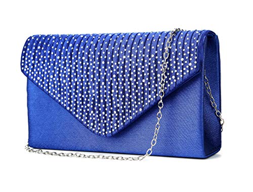 Nodykka börsen und Handtaschen Umschlag Abend Clutch Crossbody Taschen Klassische Hochzeit Party Schultertasche für Frauen, Blau (königsblau), EinheitsgröÃŸe von Nodykka